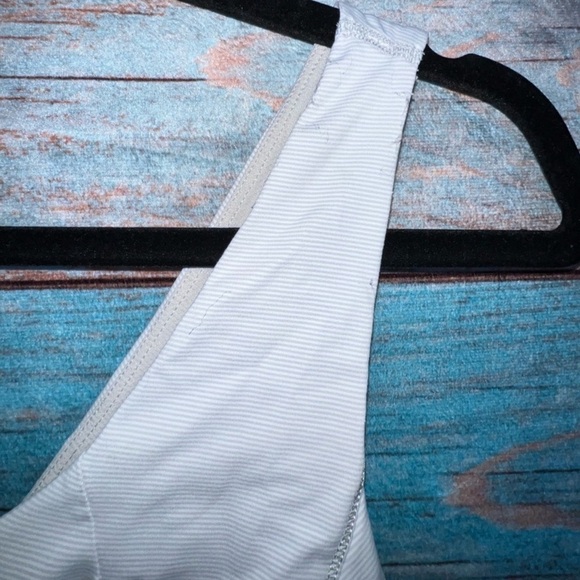 Lululemon Hustle & Bustle Tank Top 6 Grey Striped Drawcord Waist Cinch Athletic - Picture 5 of 15